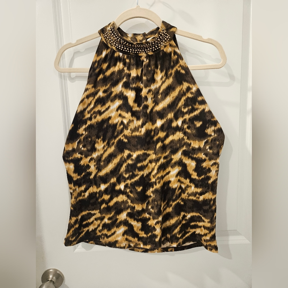 Cato halter top and skirt set (size M/L) animal print